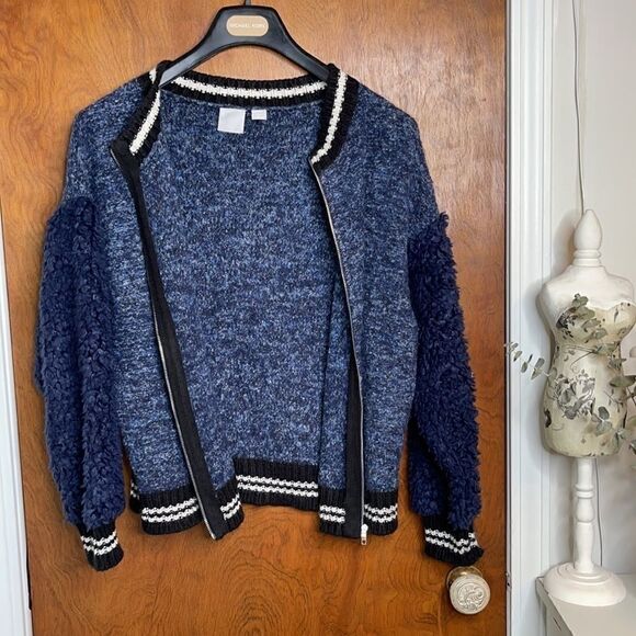 Zero Degrees Celsius Alpaca Wool Bomber Knit  Jacket M - Picture 6 of 7